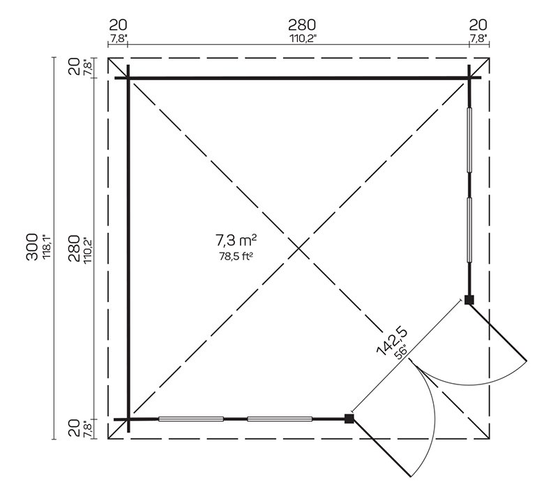 Juniper 1.6 in (40 mm) Wooden Bunkie Kit - 79 sq. ft. (7.3 m2) - Image 2