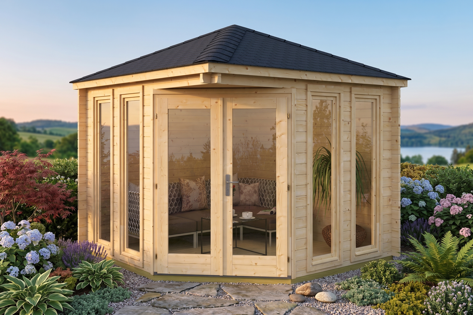 Juniper 1.6 in (40 mm) Wooden Bunkie Kit - 79 sq. ft. (7.3 m2) - Image 3