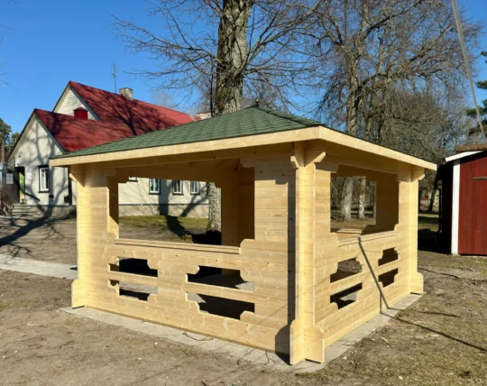 Oakshade 1.6 in (40 mm) Wooden Gazebo Kit - 155 sq. ft. (14.4 m2)