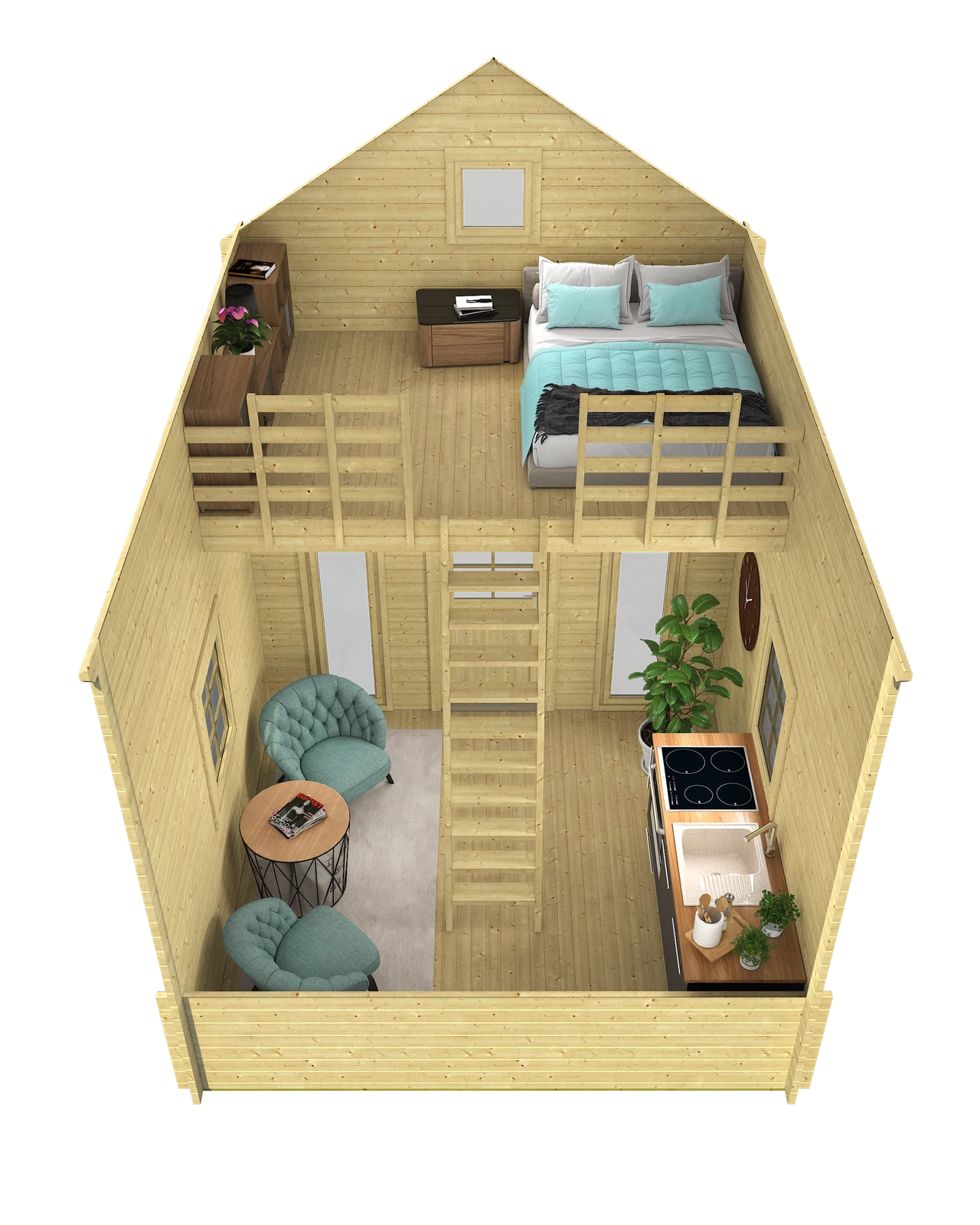Skyloft 1.6 in (40 mm) Wooden Bunkie Kit - 104 sq. ft. (9.7 m2) - Image 3