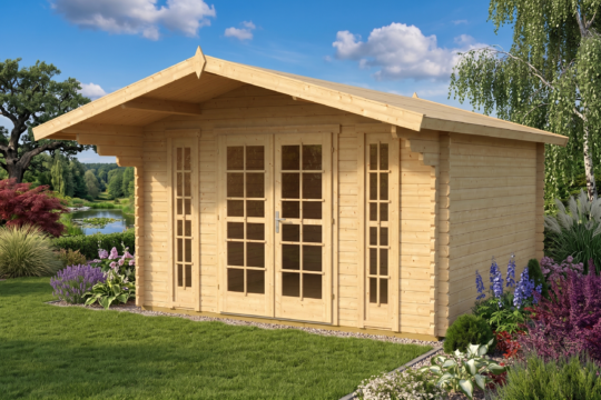 Woodland 1.6 in (40 mm) Wooden Bunkie Kit - 140 sq. ft. (13 m2)