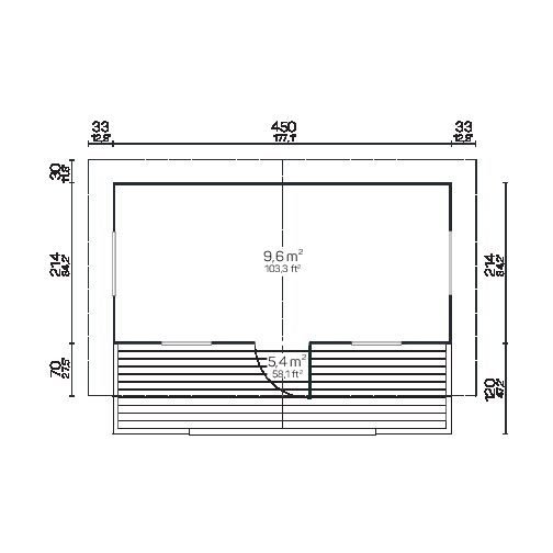Brentwood 2.8 in (70 mm) Log Cabin Kit - 103 sq. ft. (9.6 m2) - Image 2