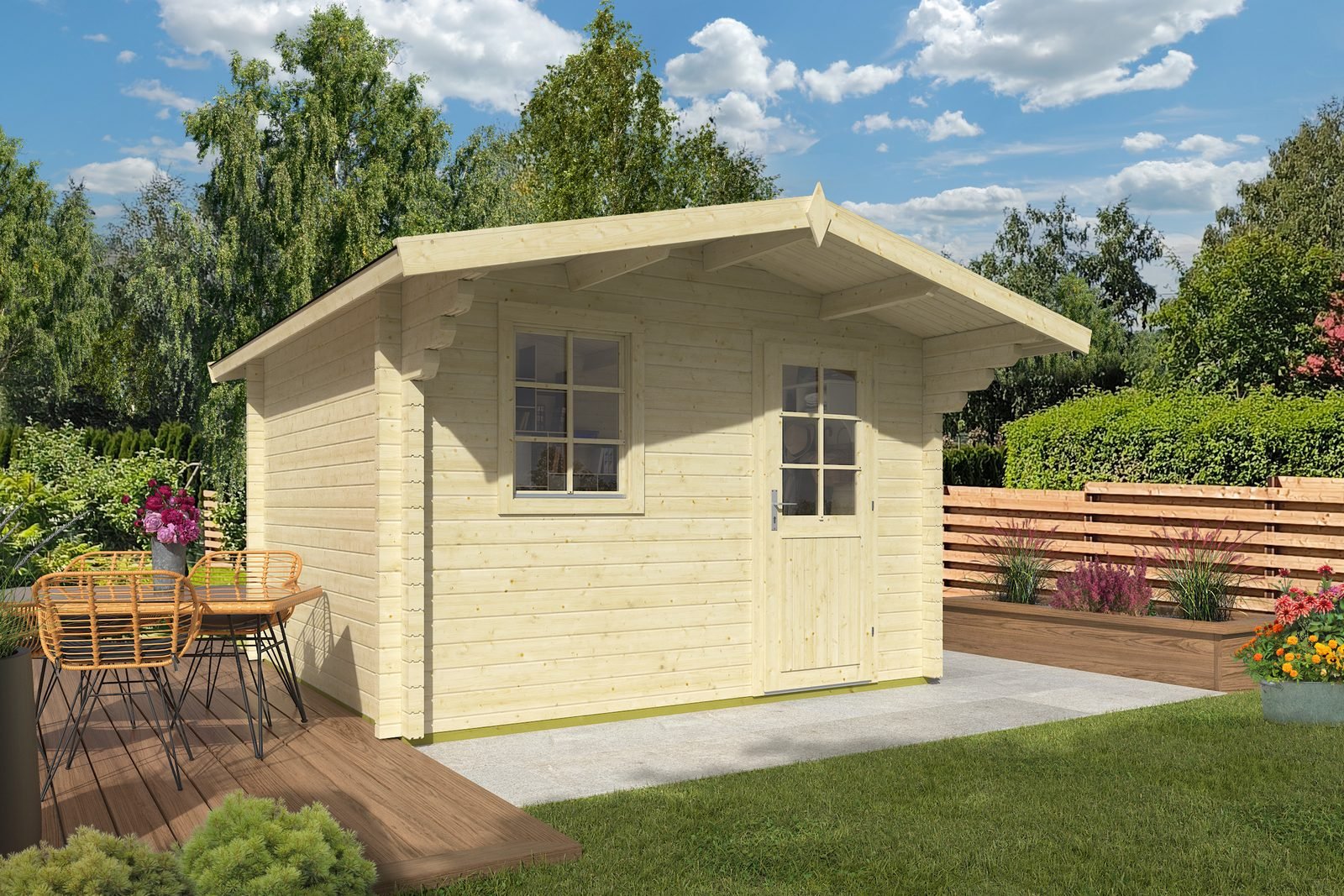 Briarwood 2.8 in (70 mm) Log Cabin Kit - 107 sq. ft. (9.9 m2)