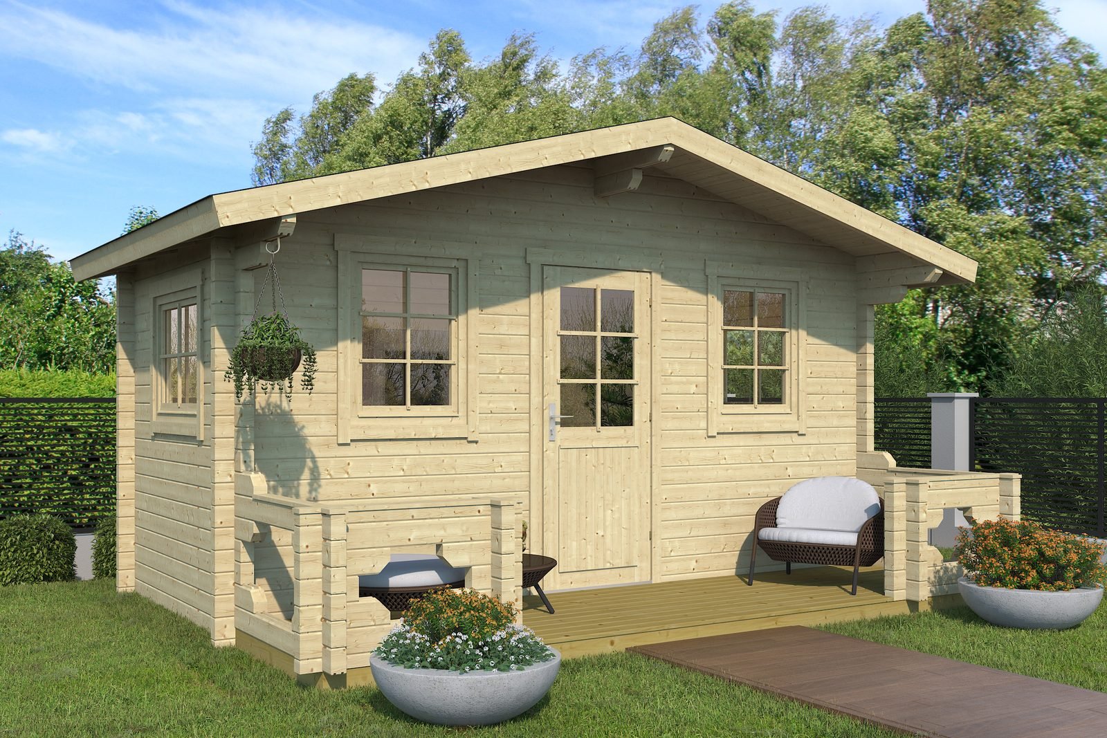 Brookhaven 2.8 in (70 mm) Log Cabin Kit - 113 sq. ft. (10.5 m2)