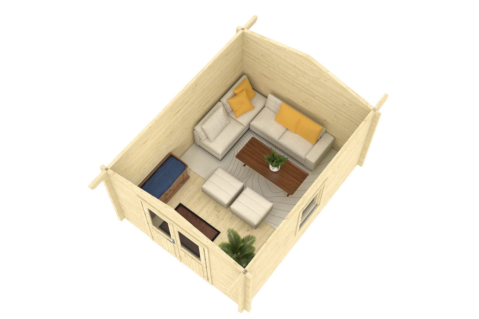 Camden Pine 2.8 in (70 mm) Log Cabin Kit - 131 sq. ft. (12.2 m2) - Image 3