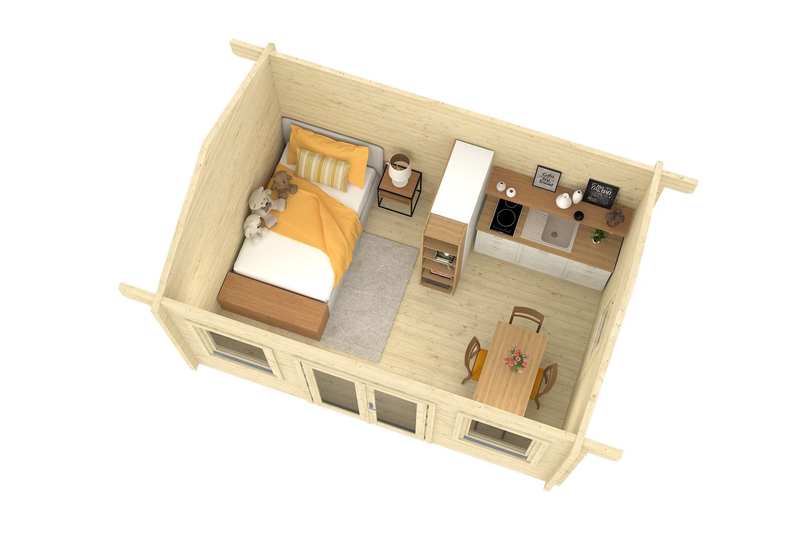 Cliffside 2.8 in (70 mm) Log Cabin Kit - 150 sq. ft. (13.9 m2) - Image 3