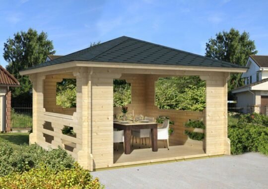 Kit de cabaña de madera «Cobblestone» de 2,8 pulgadas (70 mm) - 155 pies cuadrados (14,4 m²)