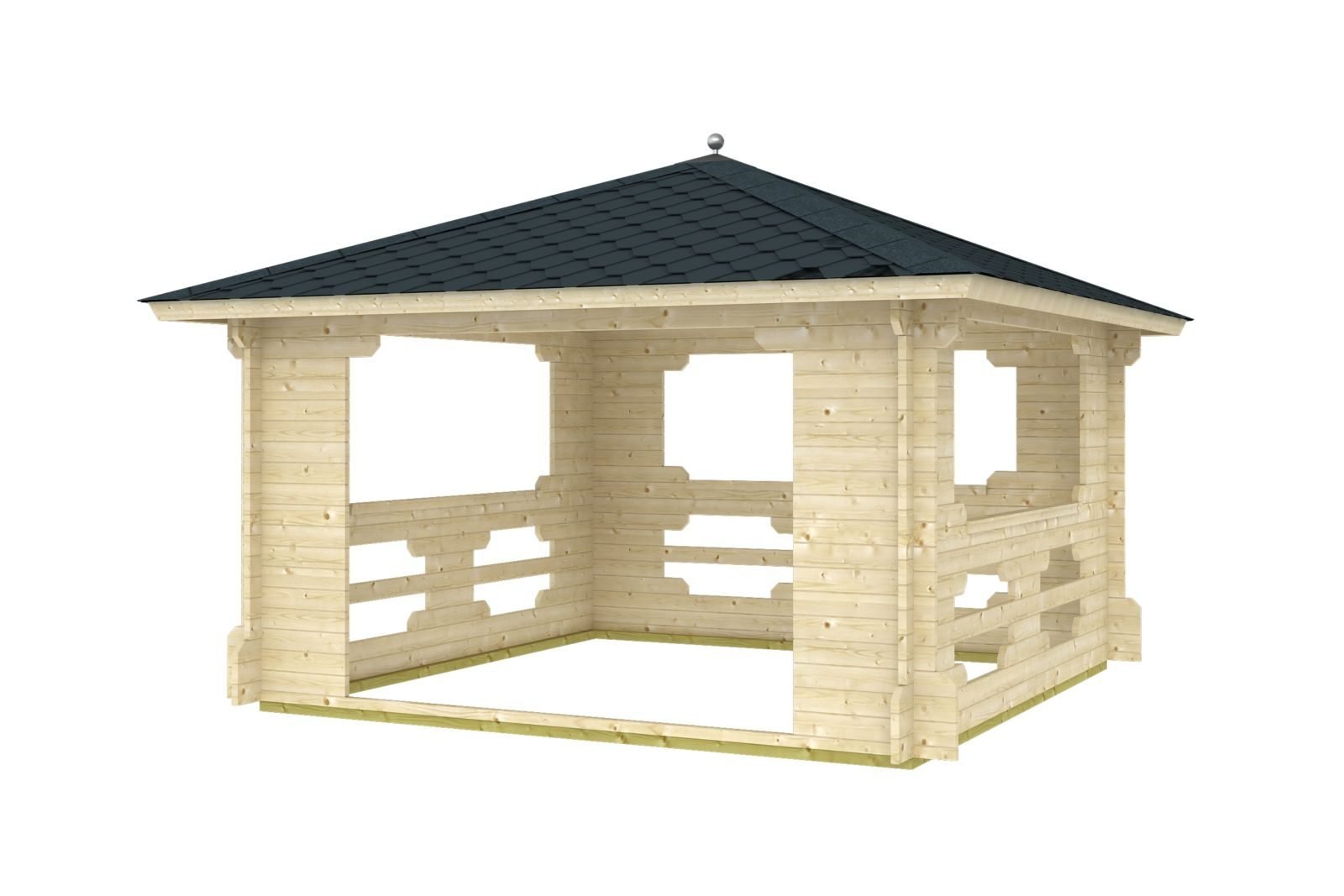 Kit de cabaña de madera «Cobblestone» de 2,8 pulgadas (70 mm) - 155 pies cuadrados (14,4 m²) - Imagen 2