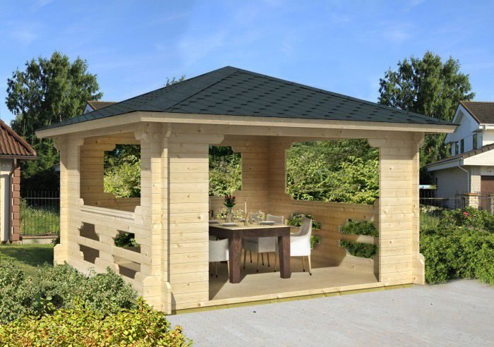 Kit de cabaña de madera «Cobblestone» de 2,8 pulgadas (70 mm) - 155 pies cuadrados (14,4 m²)
