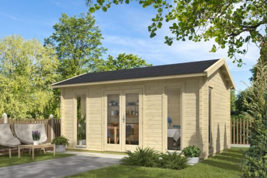Cranberry Point 2.8 in (70 mm) Log Cabin Kit - 161 sq. ft. (15.0 m2)