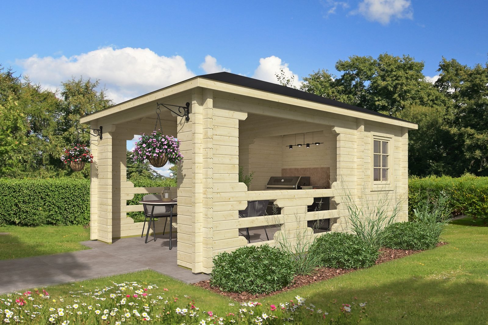 Driftwood 2.8 in (70 mm) Log Cabin Kit - 175 sq. ft. (16.3 m2)
