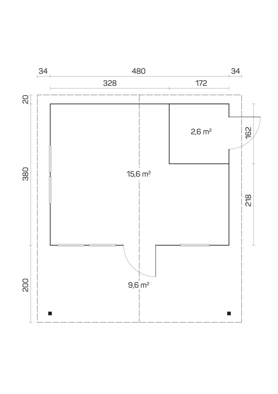 Elmridge 2.8 in (70 mm) Log Cabin Kit - 196 sq. ft. (18.2 m2) - Image 2