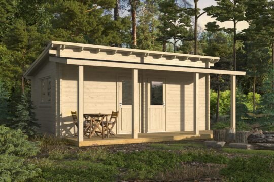 Ember Pine 2.8 in (70 mm) Log Cabin Kit - 200 sq. ft. (18.6 m2)