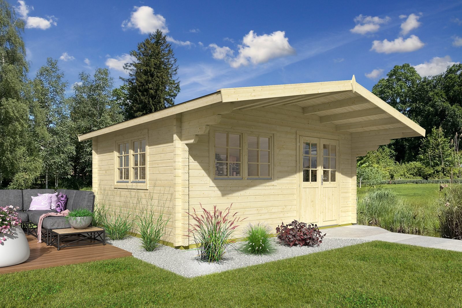 Falconridge 2.8 in (70 mm) Log Cabin Kit - 201 sq. ft. (18.7 m2)