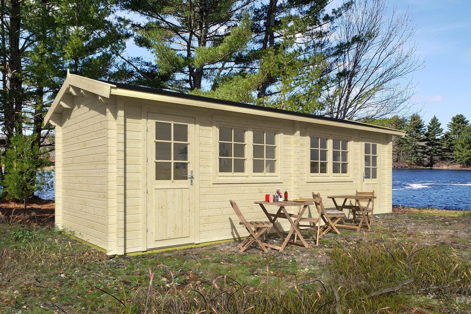Fieldstone 2.8 in (70 mm) Log Cabin Kit - 212 sq. ft. (19.7 m2)