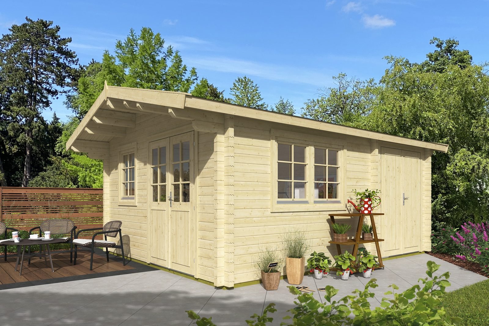Foxfield 2.8 in (70 mm) Log Cabin Kit - 217 sq. ft. (20.2 m2)