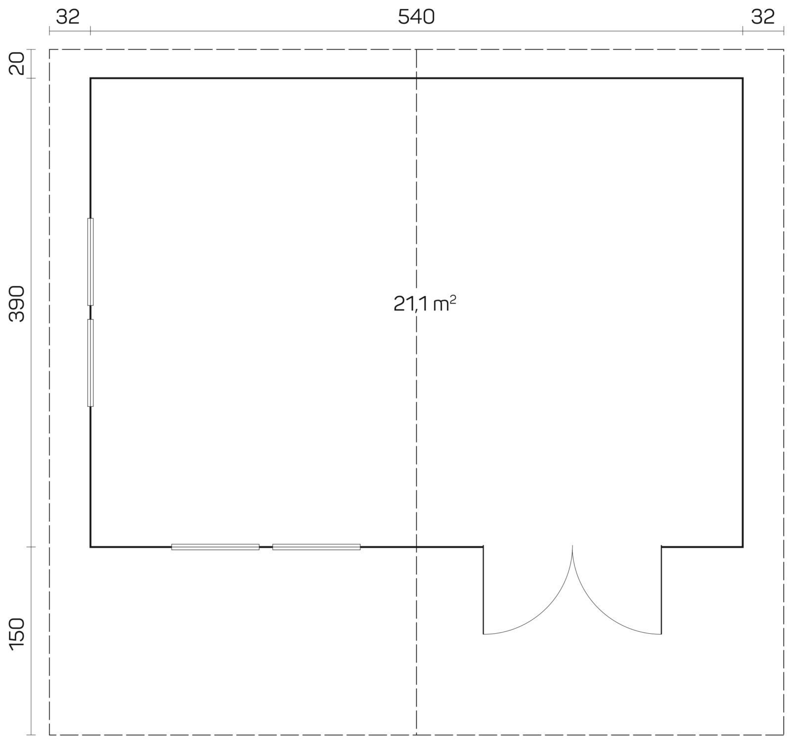 Granite Bay 2.8 in (70 mm) Log Cabin Kit - 227 sq. ft. (21.1 m2) - Image 2
