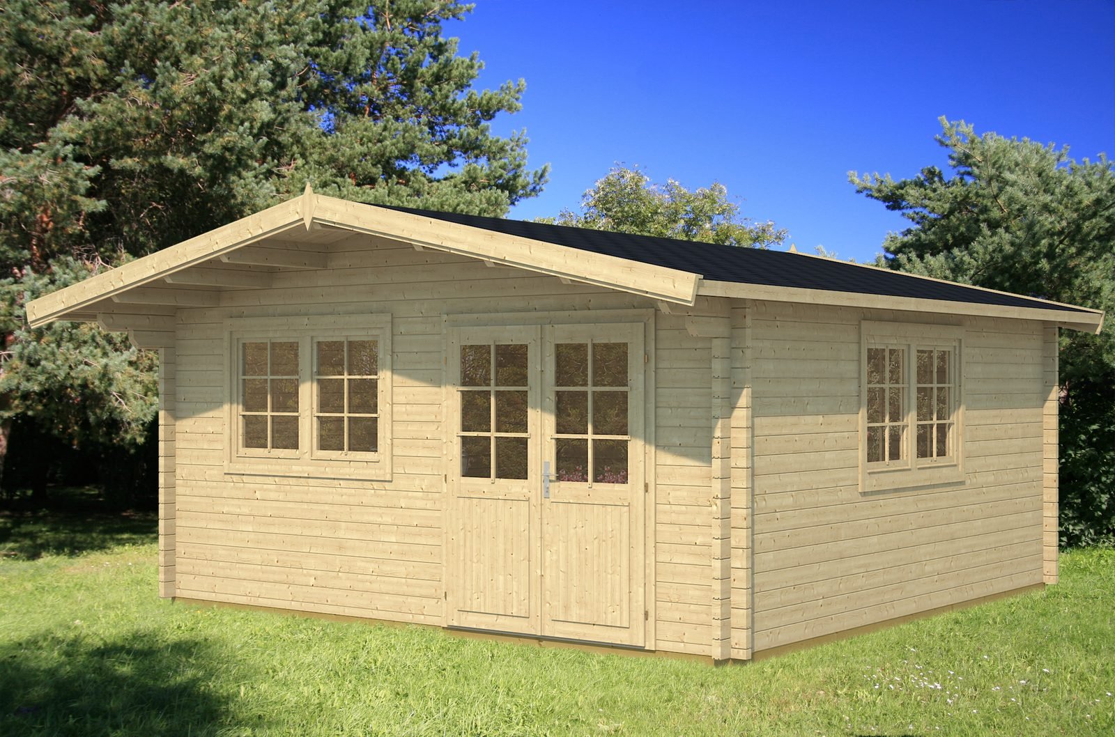Granite Bay 2.8 in (70 mm) Log Cabin Kit - 227 sq. ft. (21.1 m2)
