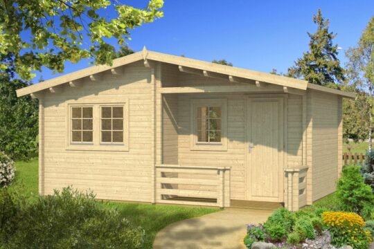 Halcyon Pine 2.8 in (70 mm) Log Cabin Kit - 248 sq. ft. (23.0 m2)