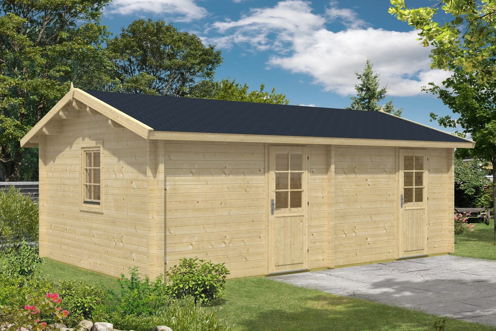 Hazelbrook 2.8 in (70 mm) Log Cabin Kit - 258 sq. ft. (24.0 m2)