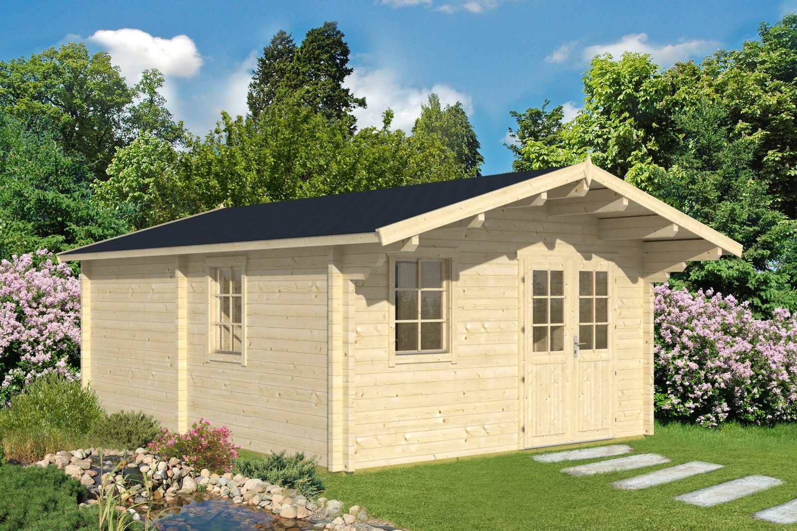 Highbourne 2.8 in (70 mm) Log Cabin Kit - 259 sq. ft. (24.1 m2)