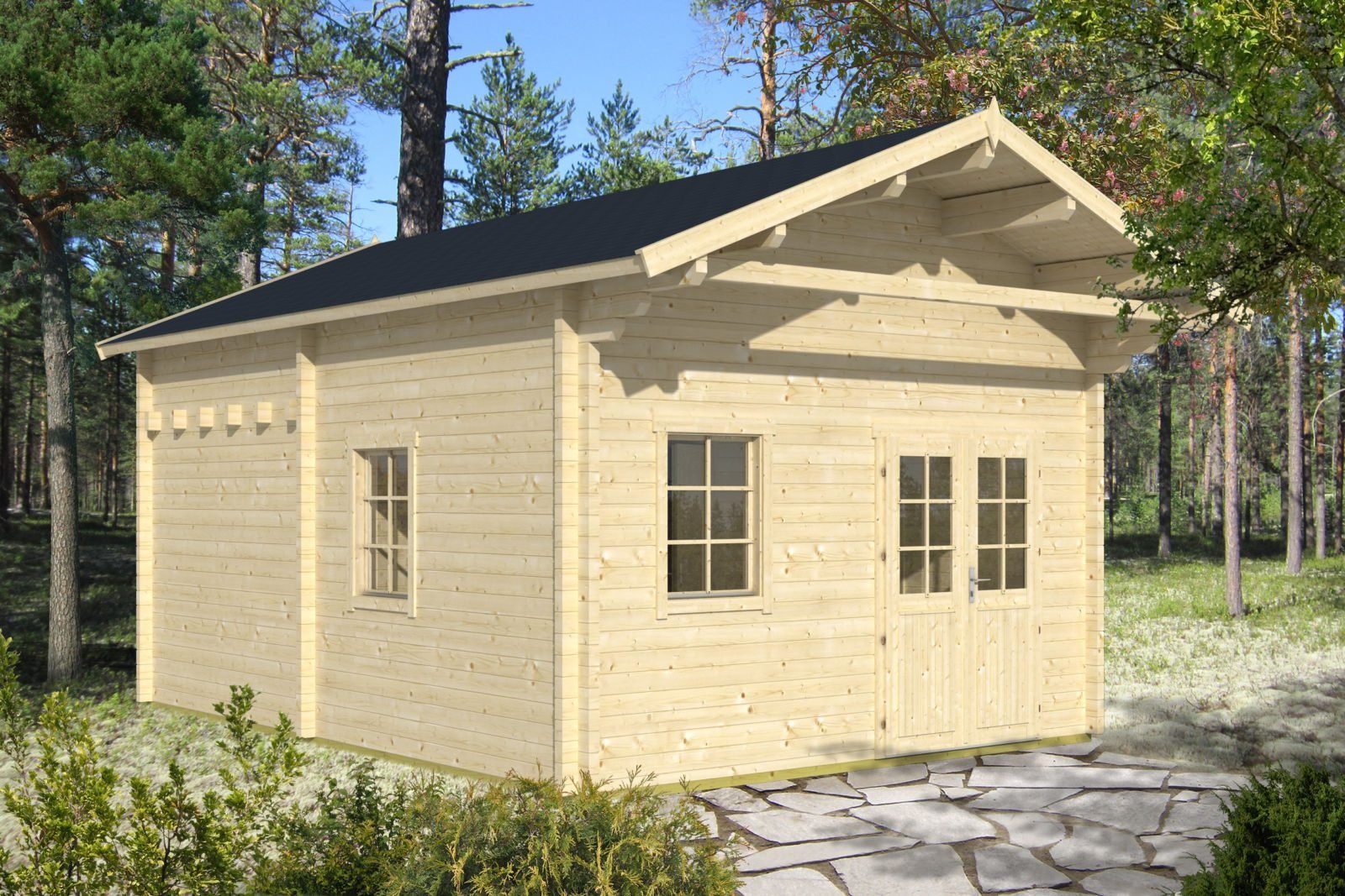 Kit de maison en rondins Honeycrest de 2,8 pouces (70 mm) - 259 pieds carrés (24,1 m²)