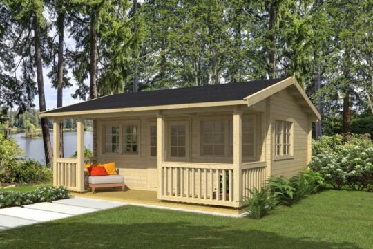 Kit de cabane en rondins « Ironwood » de 2,8 pouces (70 mm) – 308 pieds carrés (28,6 m²)