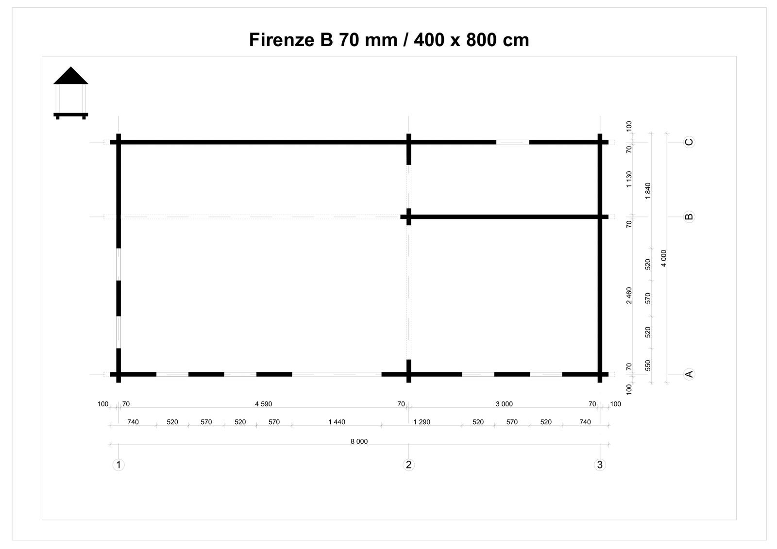 Kit de cabane en rondins Jasper Bay de 2,8 pouces (70 mm) - 319 pieds carrés (29,6 m²) – Image 4