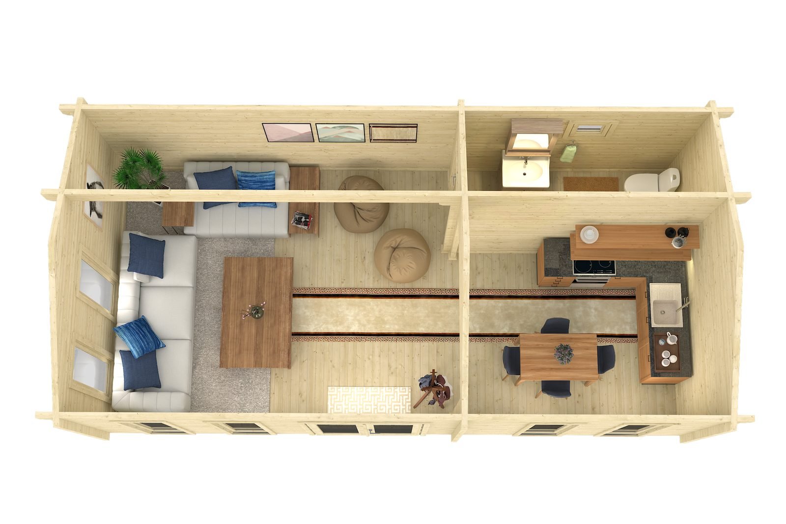 Kit de cabane en rondins Jasper Bay de 2,8 pouces (70 mm) - 319 pieds carrés (29,6 m²) – Image 3