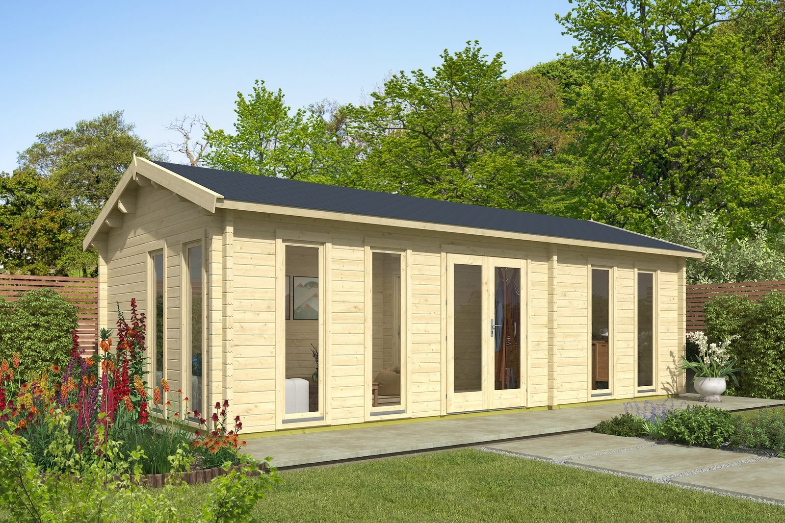 Kit de cabane en rondins Jasper Bay de 2,8 pouces (70 mm) - 319 pieds carrés (29,6 m²)