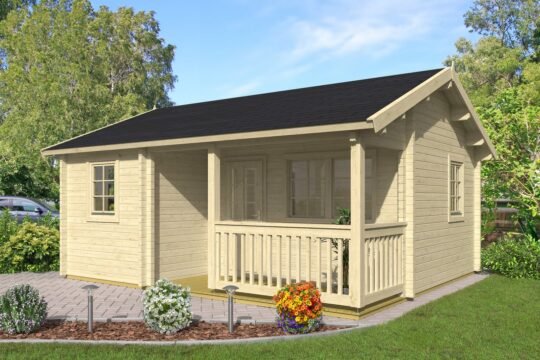 Lindenway 2.8 in (70 mm) Log Home Kit - 297 sq. ft. (27.6 m2)
