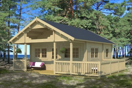Loon Lake 2.8 in (70 mm) Log Home Kit - 356 sq. ft. (33.1 m2)
