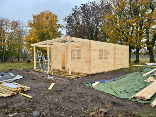 Kit de maison en rondins Mossbank 2,8 pouces (70 mm) - 450 pieds carrés (41,8 m²)