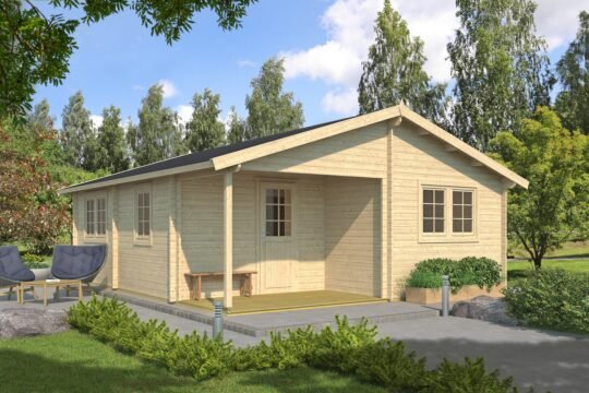 Nordvik 2.8 in (70 mm) Log Home Kit - 469 sq. ft. (43.6 m2)