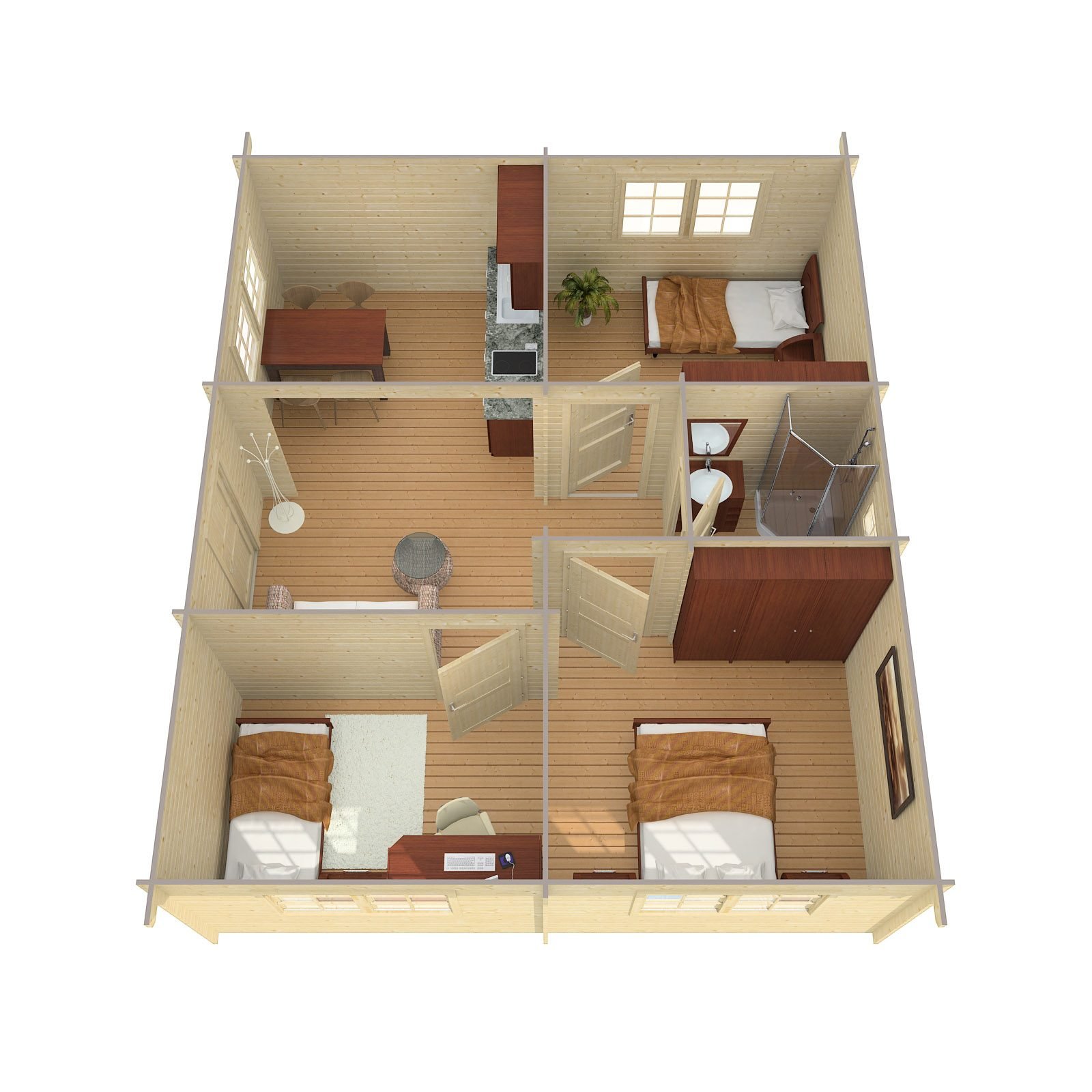 Northbrook 2.8 in (70 mm) Log Home Kit - 469 sq. ft. (43.6 m2) - Image 3