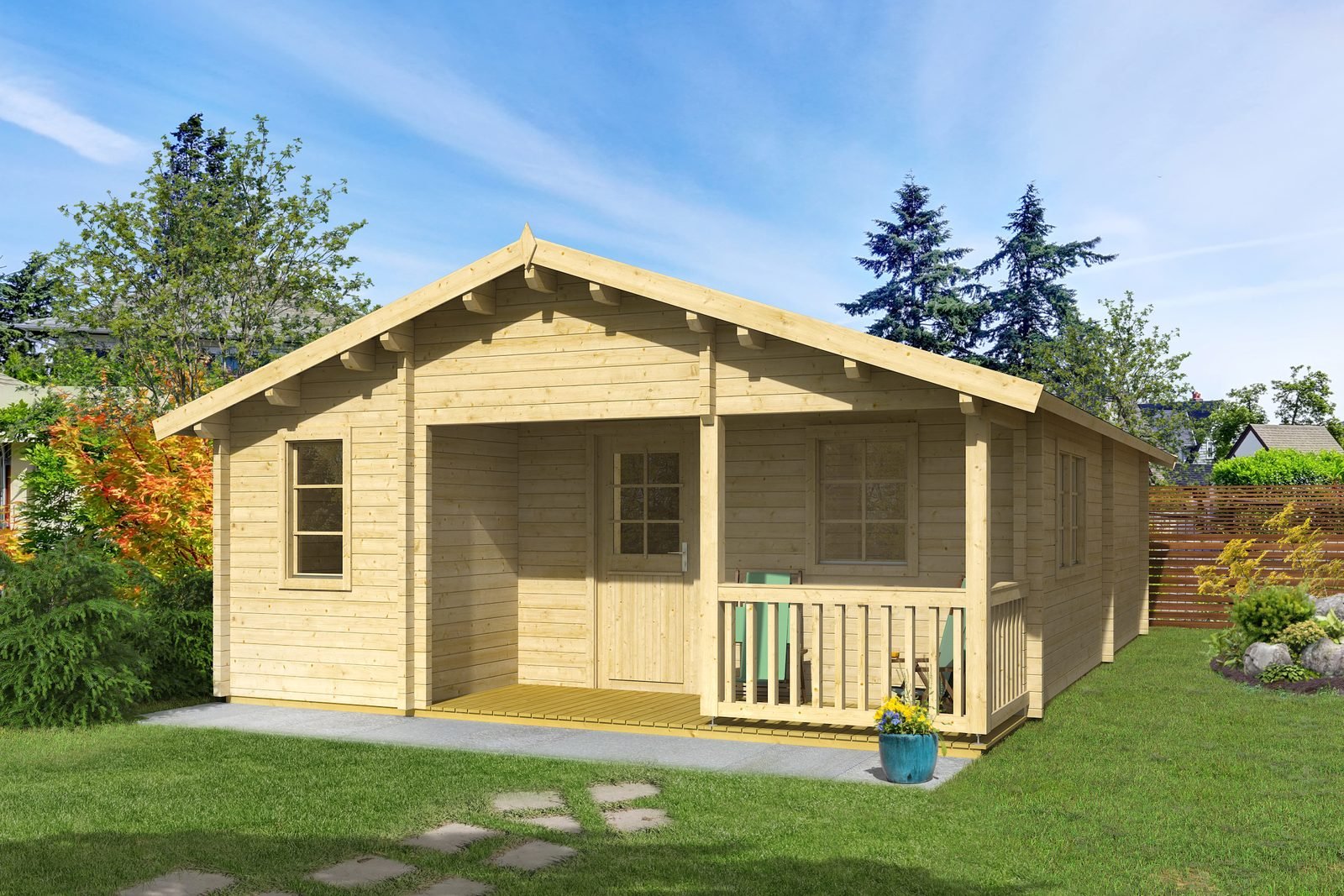 Oakmont 2.8 in (70 mm) Log Home Kit - 481 sq. ft. (44.7 m2)