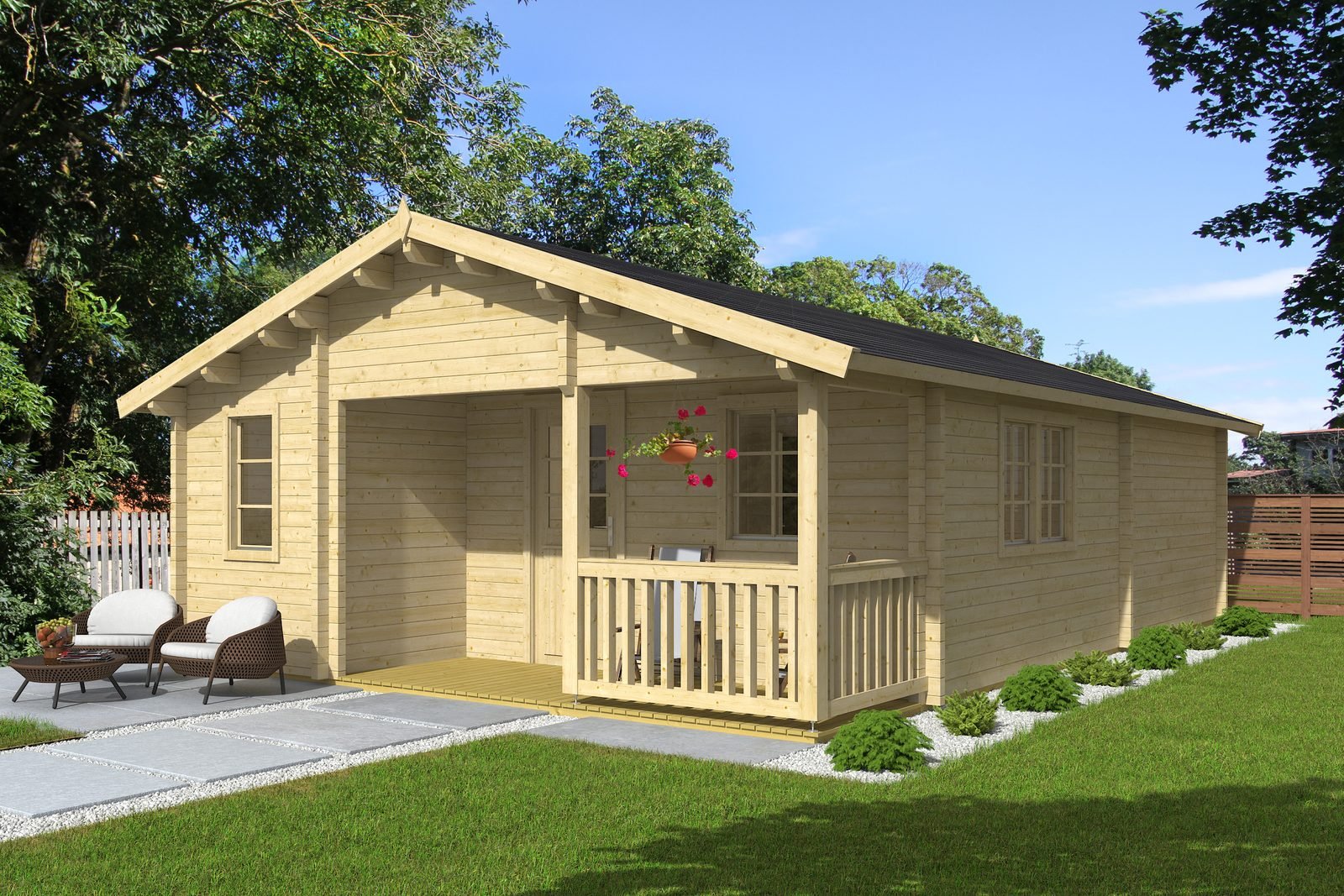 Pebblebrook 2.8 in (70 mm) Log Home Kit - 537 sq. ft. (49.9 m2) - Image 3