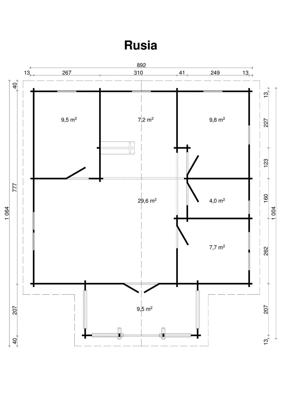 Rockcliff 2.8 in (70 mm) Log Home Kit - 924 sq. ft. (85.8 m2) - Image 2