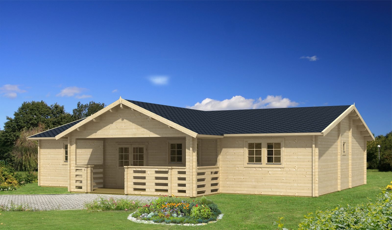 Sableridge 2.8 in (70 mm) Log Home Kit - 1578 sq. ft. (146.6 m2)