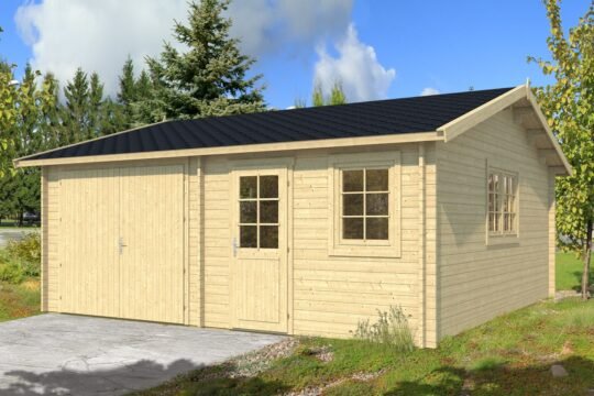 Sugarbush 2.8 in (70 mm) Log Garage Kit - 356 sq. ft. (33.1 m2)