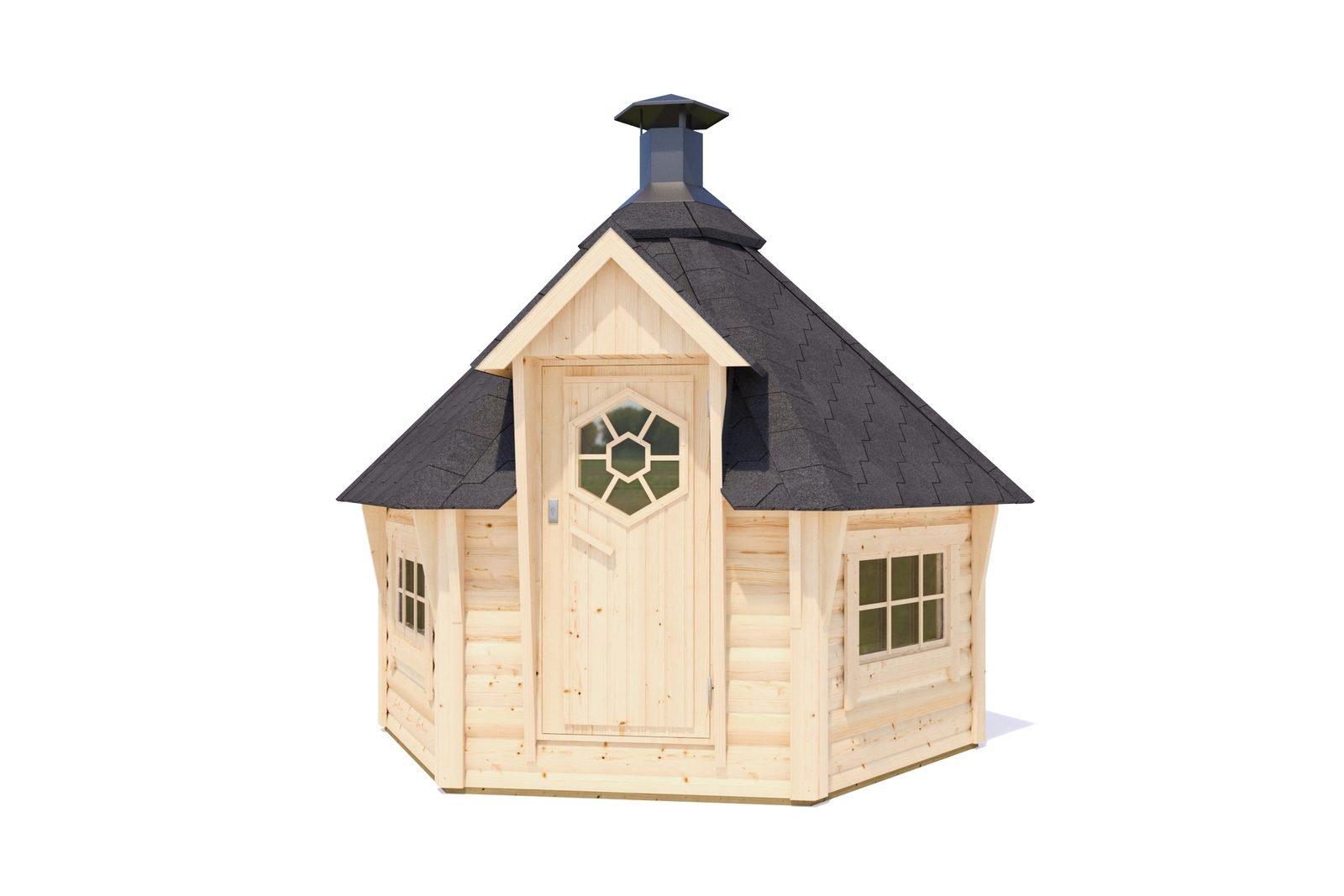 Tundra Pine 1.7 in (44 mm) BBQ Grill Cabin Kit - 65 sq. ft. (6.0 m2) - Image 2