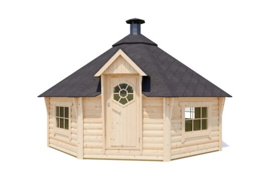 Kit de cabaña con barbacoa Windermere de 1,7 pulgadas (44 mm) - 183 pies cuadrados (17,0 m²)