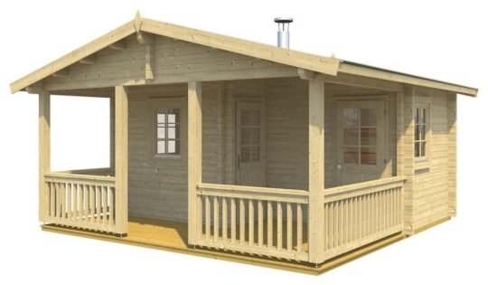 Deerhaven 2.8 in (70 mm) Sauna Cabin Kit - 239 sq. ft. (22.2 m2)